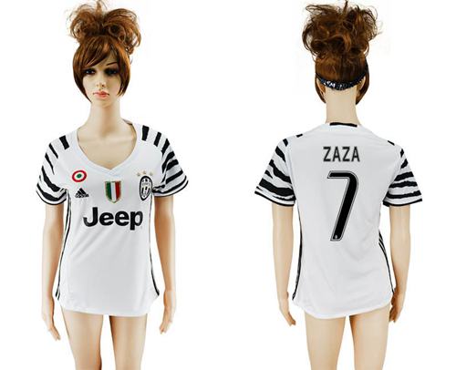 Women's Juventus #7 ZAZA Sec Away Soccer Club Jersey